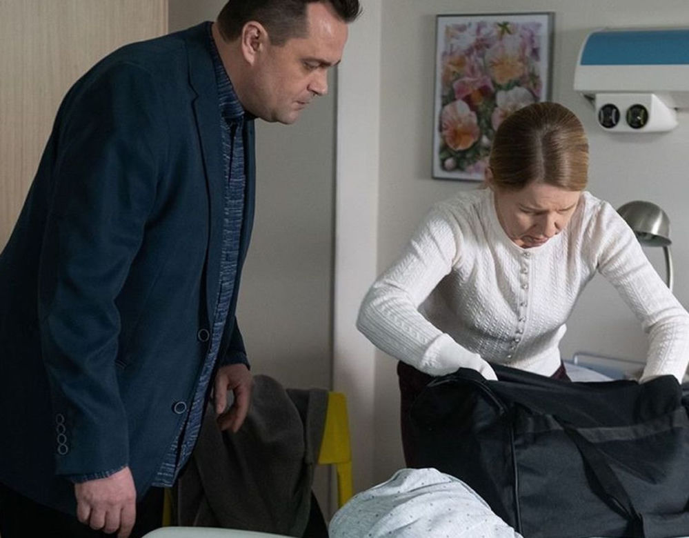 Na Wspólnej po wakacjach 2020. Renata (Marta Jankowska), Sławek (Mariusz Słupiński)