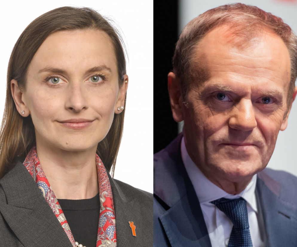 Sylwia Spurek i Donald Tusk smutny 