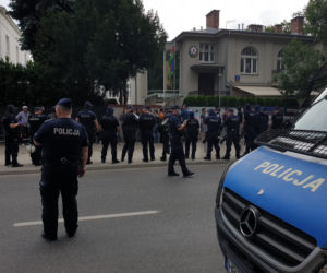 Manifestacja pod ambasadą Azerbejdżanu