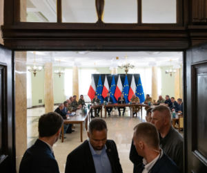Donald Tusk na miejscu wybuchy na Lubelszczyźnie