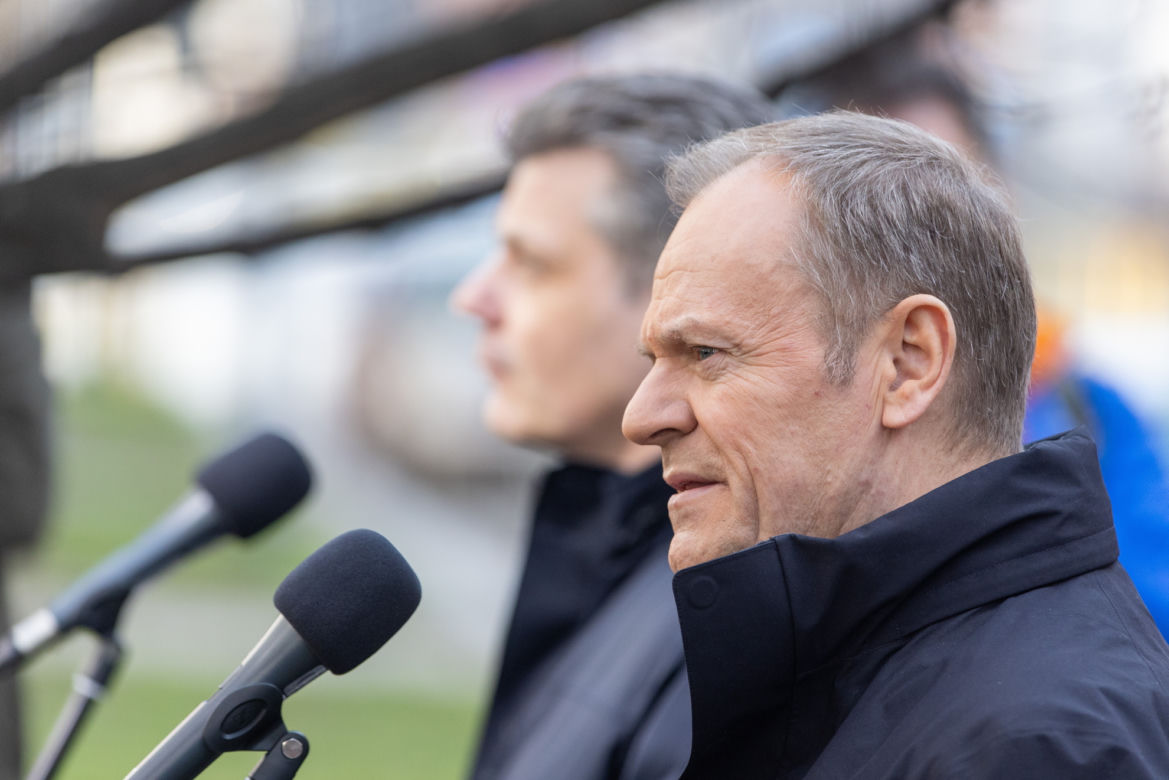 Donald Tusk w Bytomiu. Incydent zakłócił wystąpienie lidera PO