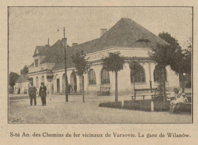 Budynek dworca kolei w Wilanowie, ul. Kostki Potockiego 31, w 1927 r.