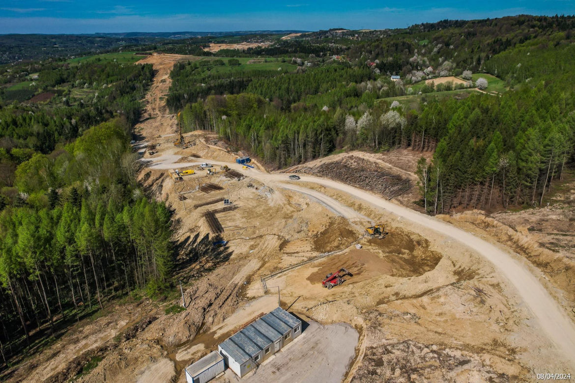 Budowa S19 Babica - Jawornik, kwiecień 2024