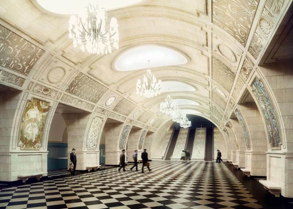 Współczesna wizualizacja stacji Plac Teatralny wg koncepcji zespołu Korskich