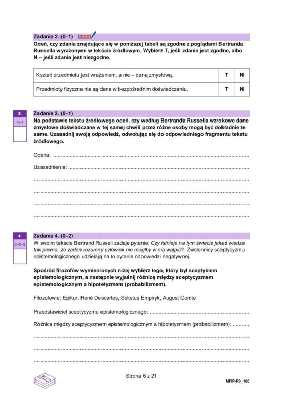 Matura 2026: filozofia 8.05.2026r. Arkusze CKE, poziom podstawowy [Formuła 2023]