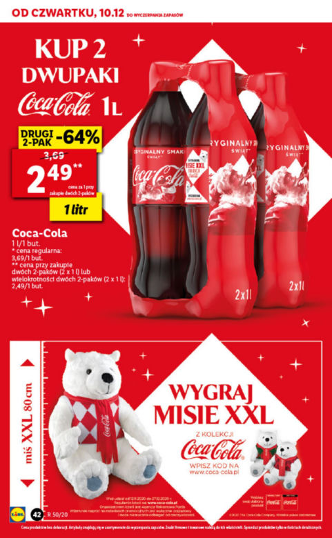 Coca-Cola 2,49 zł/1 l