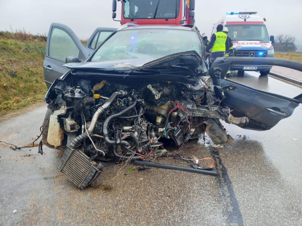 Wypadek w Wieloborowicach. Jeden z kierowców kompletnie pijany. 