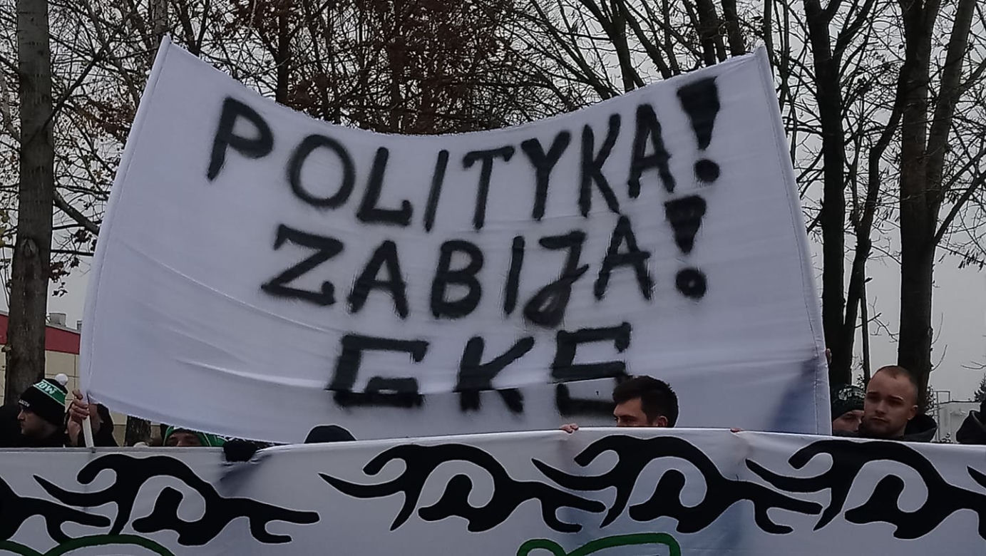 Manifestacja kibiców GKS Bełchatów