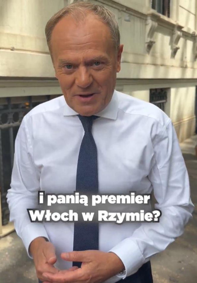 Premier Tusk skoczył na włoską pizzę! "Pizza for Donald!"