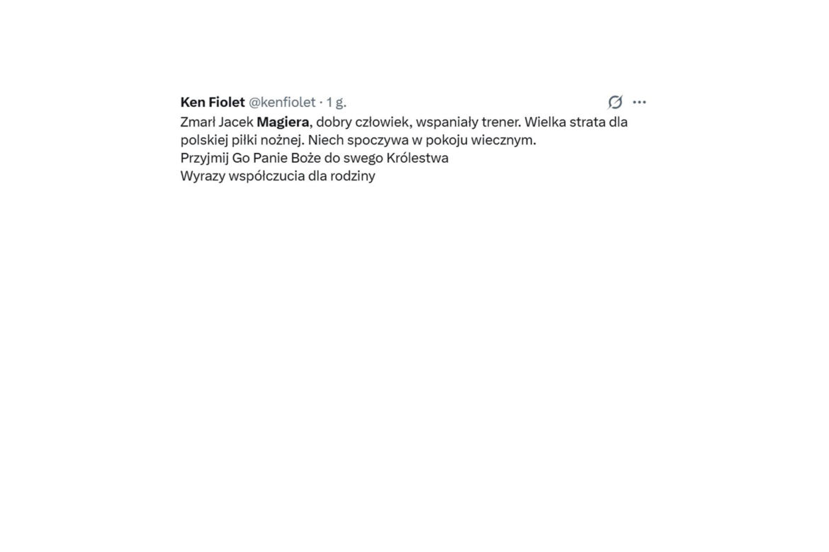 Jacek Magiera nie żyje. Tak go żegnają