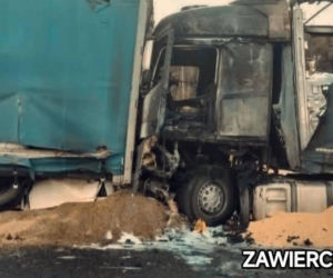 Dramat na DK78! Dwie ciężarówki zmiażdżyły osobówkę. Są ofiary śmiertelne. Kawałek dalej samochodowy karambol