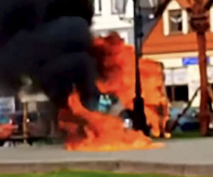 Młody mężczyzna płonął jak pochodnia na środku rynku. Horror w Strzelnie!