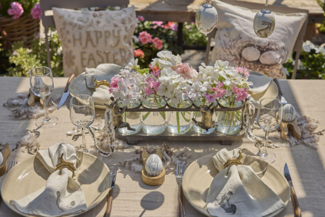 Pelargonie w wielkanocnych dekoracjach