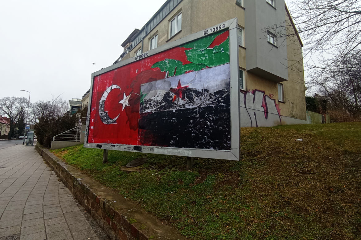 Mural - solidarność z ofiarami trzęsienia ziemi w Turcji i Syrii