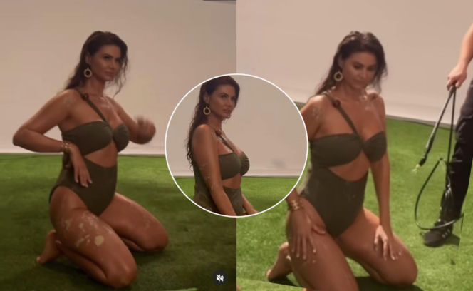 Odchudzona Maja Rutkowski pręży się na sztucznej trawie. Zrzuciła ubrania i TAK pozowała do zdjęć