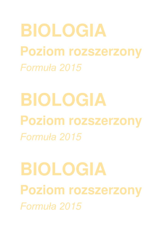 Matura 2024: biologia rozszerzona ARKUSZ FORMUŁA 2015