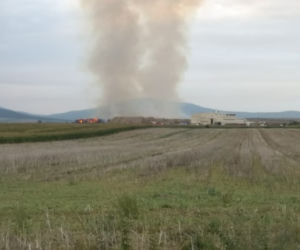 Pożar słomy w Jordanowie Śląskim