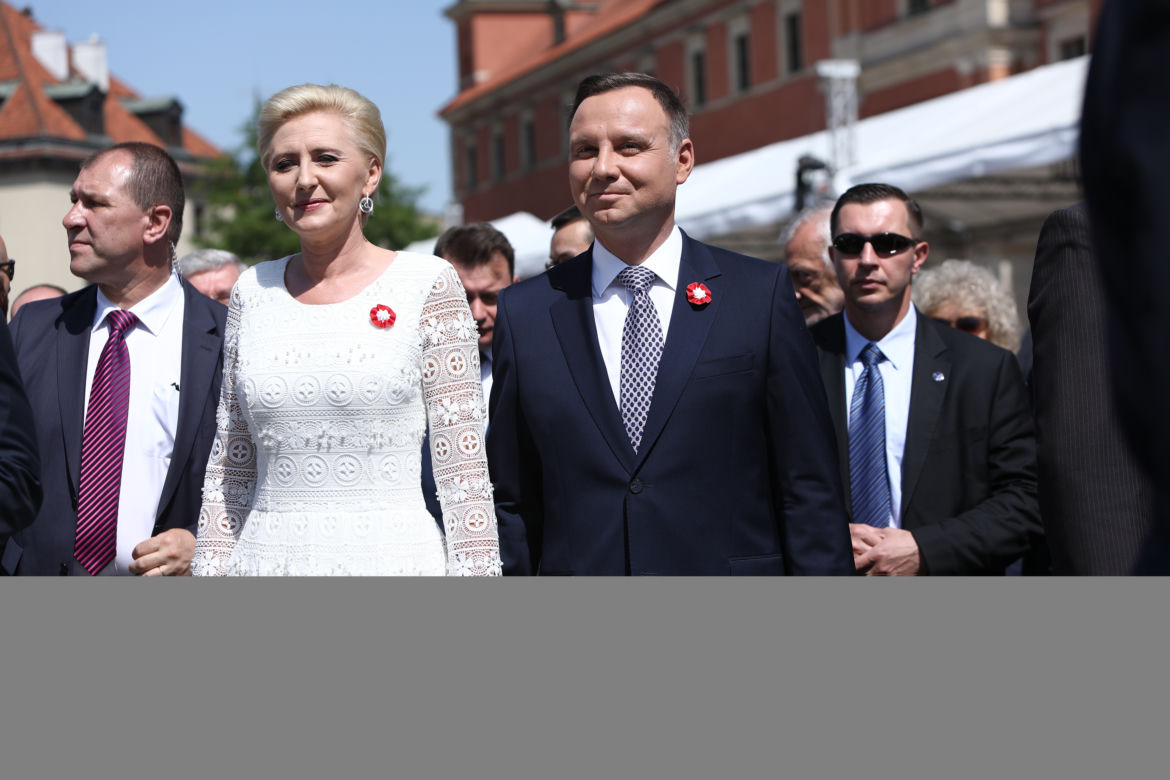 Andrzej Duda z małżonką na obchodach uroczystości 3. Maja