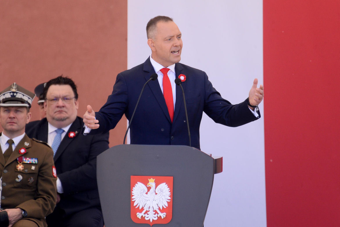 Warszawa. Święto Narodowe Trzeciego Maja. Para prezydencka na Placu Zamkowym w Warszawie