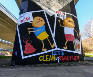 Polak i Ukrainiec wspólnie sprzątają świat. Nowy antywojenny mural w Szczecinie