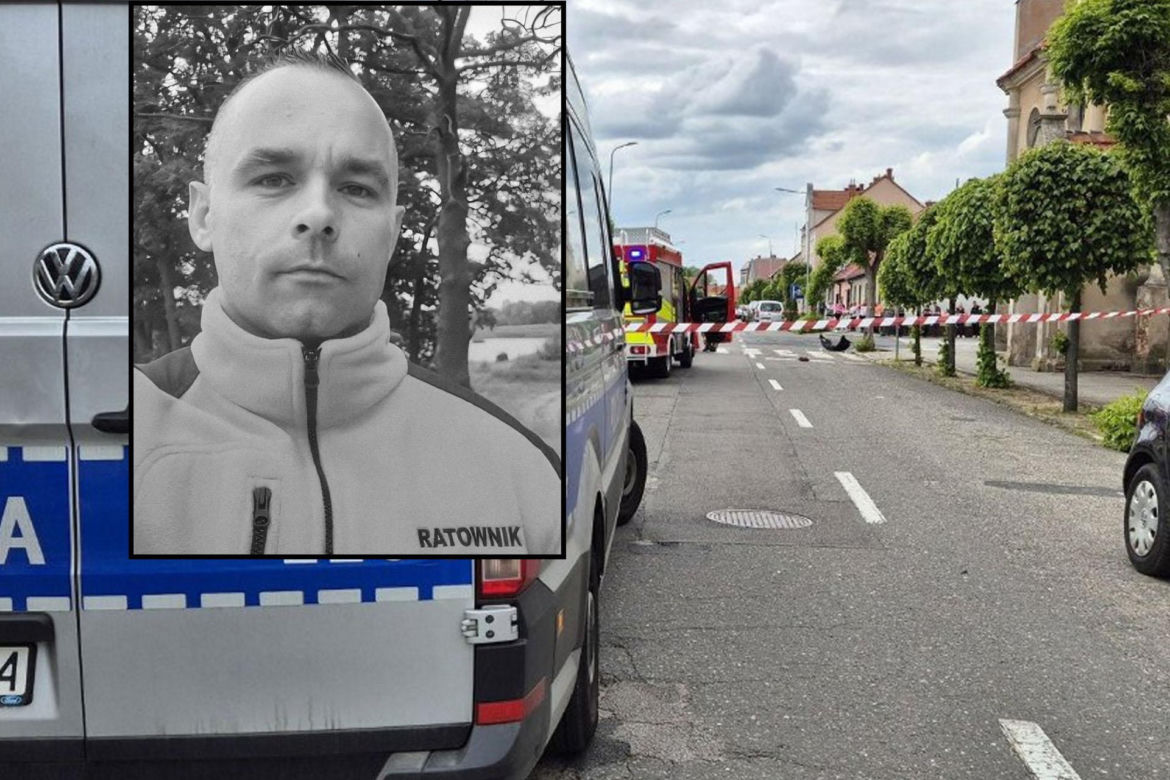 Śmierć ratownika KPP i ratownika wodnego w wypadku w Babimoście