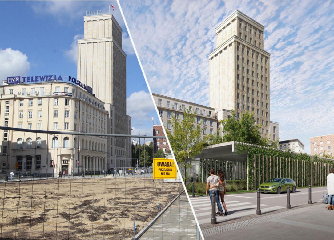Zielona oaza na placu Powstańców Warszawy