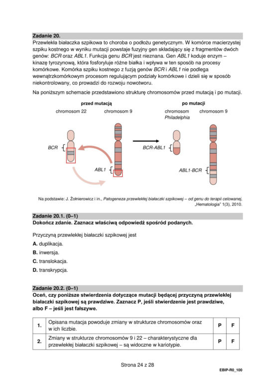 Matura 2024: biologia rozszerzona ARKUSZ FORMUŁA 2015