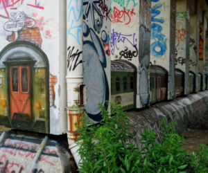 Trójwymiarowy mural przypomina o dawnej świetności linii kolejowej do Polic
