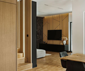 Między minimalizmem a złotym detalem. Elegancki dom w Katowicach