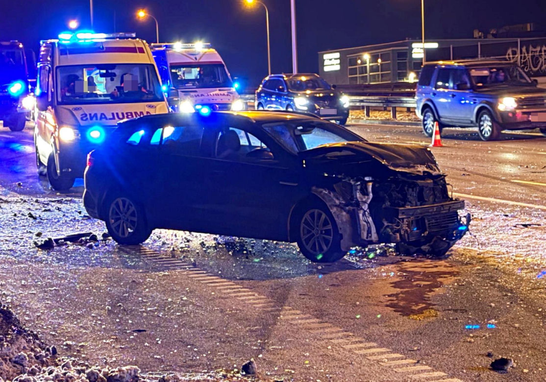 Cztery auta rozbite, sprawca zwiał. W akcji psy tropiące