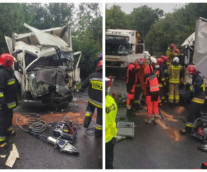 Wypadek na trasie DW 531 Łęguty - Worliny. Droga zablokowana na kilka godzin