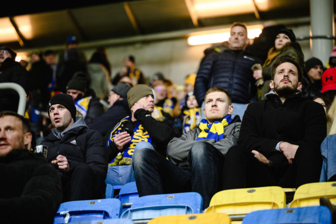 Arka Gdynia - Lechia Gdańsk: Zdjęcia kibiców z derbów Trójmiasta w ramach 23. kolejki PKO BP Ekstraklasy