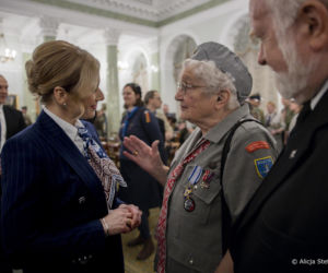 Marta Nawrocka uroczystym spotkaniu z harcerzami