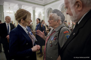 Marta Nawrocka uroczystym spotkaniu z harcerzami