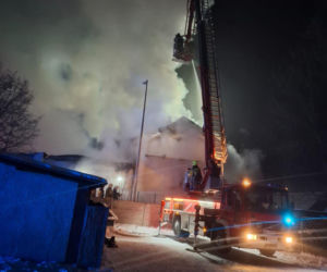 Pożar Biedronki w Polanowie