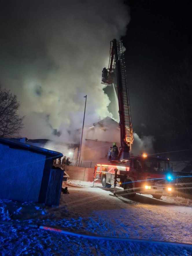 Pożar Biedronki w Polanowie
