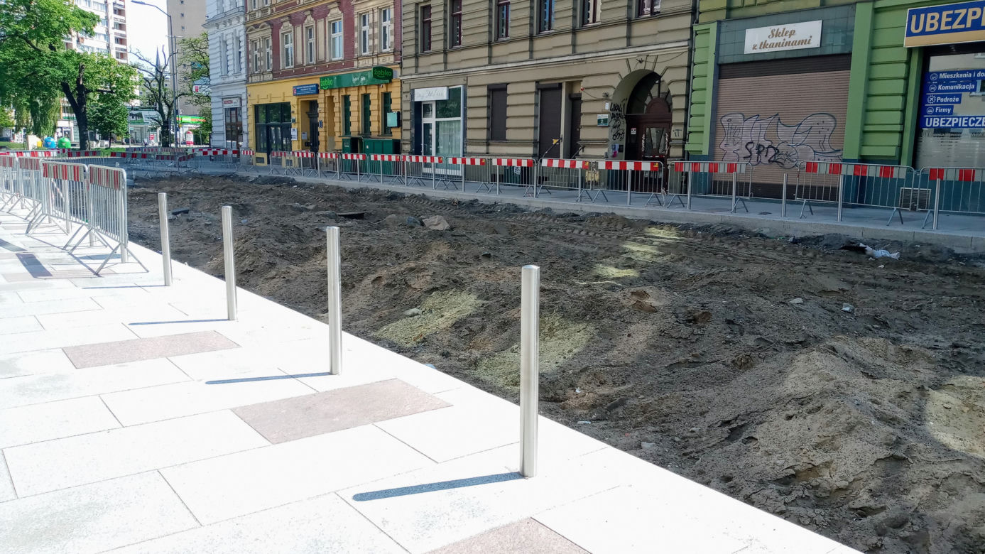 Przebudowa ulic w centrum Szczecina - maj 2020
