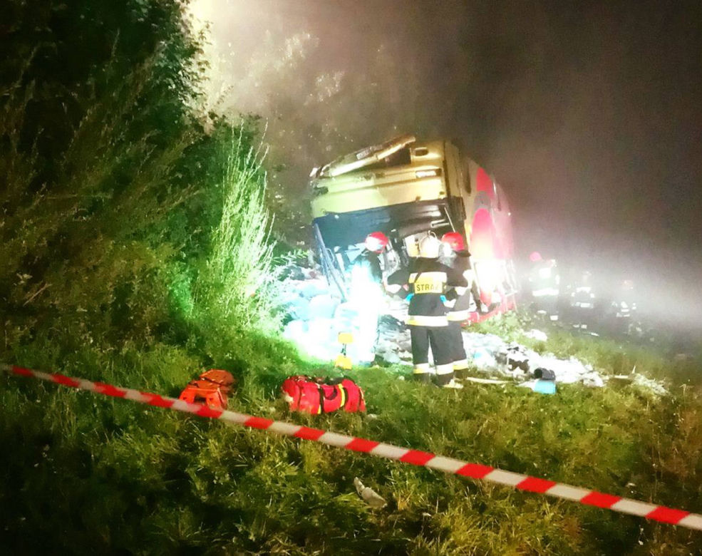 Tragiczny wypadek ukraińskiego autobusu w Leszczawie Dolnej