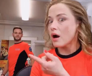 Wojciech Zygmunt i Anna Haba na planie Na sygnale