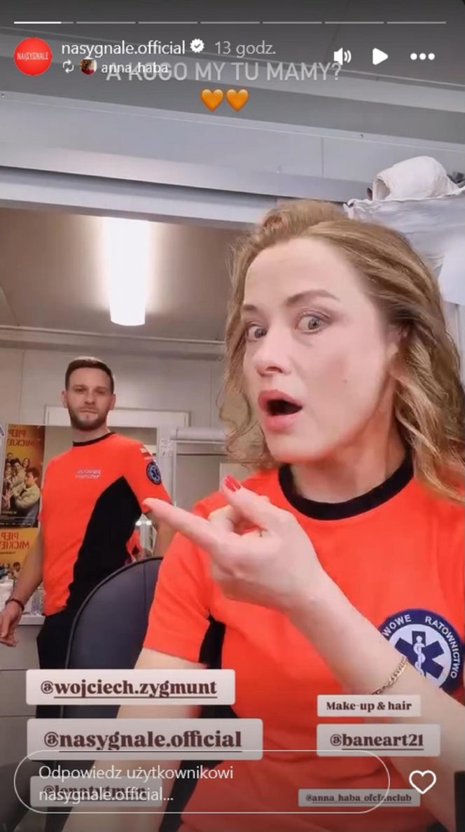 Wojciech Zygmunt i Anna Haba na planie "Na sygnale"