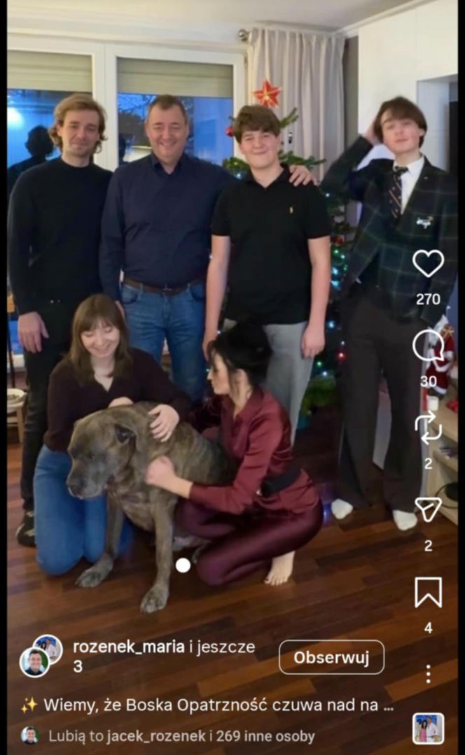Jacek Rozenek - święta z żoną i synami