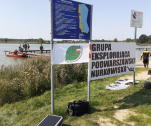 Sprzątanie dna i brzegów siedleckiego zalewu Muchawka - wrzesień 2020 r.