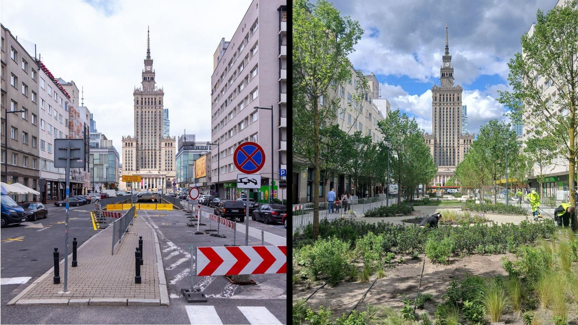 Efekty przebudowy ul. Złotej w Warszawie