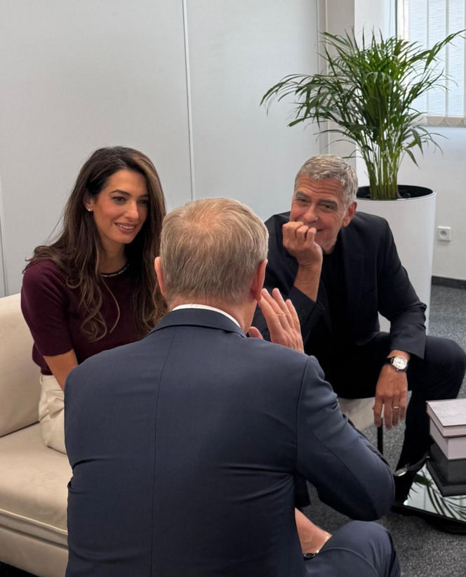 Premier Donald Tusk i George Clooney