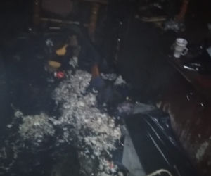 Skutki pożaru przy ul. Sowińskiego w Tarnowie