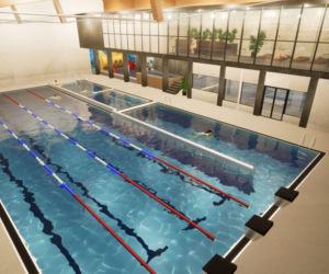 zdjęcie wizualizacji przebudowy krytej pływalni ROSIR w Rzeszowie