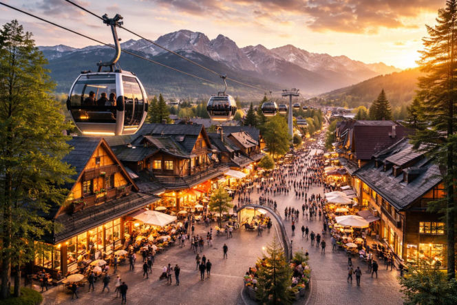 Kolejka linowa nad Zakopanem - wizualizacja AI