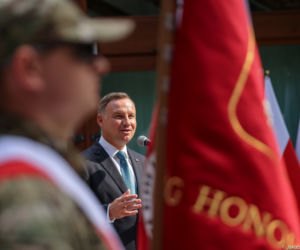 Lucień. Andrzej Duda z małżonką pod Gostyninem. Ważna uroczystość CBA [WIDEO, ZDJĘCIA]