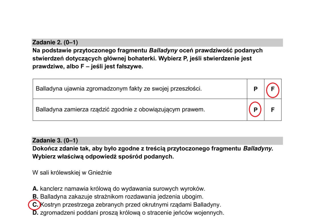Uwaga! Są to sugerowane odpowiedzi naszego eksperta, które mogą być błędne!