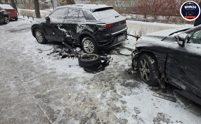 Znany aktor świadkiem kraksy w al. Niepodległości. BMW roztrzaskało zaparkowane auta